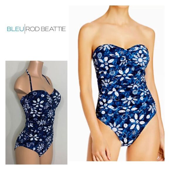 New. Bleu Rod Beattie blue strapless swimsuit. Normally $129. Size 12 - Picture 11 of 14